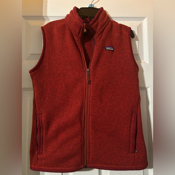 Patagonia Vibrant Rust Red Sleeveless Fleece Vest Size Medium EUC - Picture 2 of 3